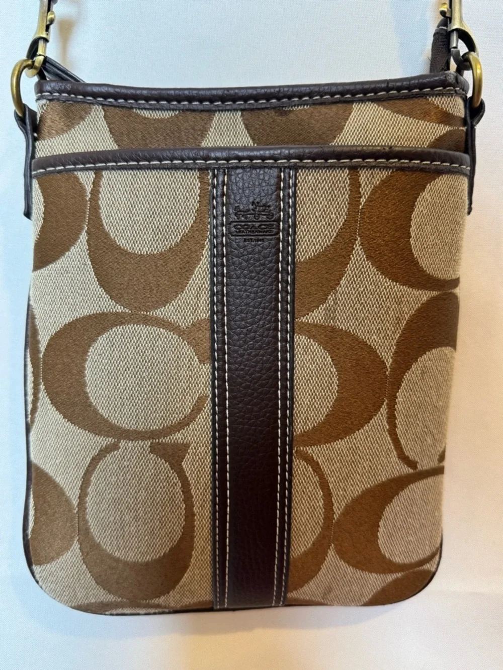 Coach Signature Swingpack Crossbody Bag Brown